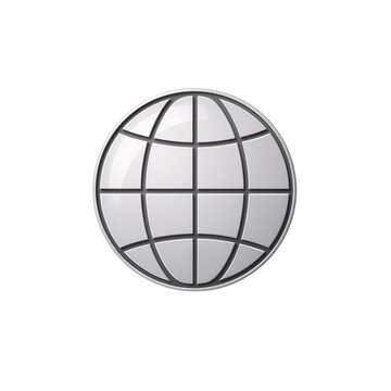 A simple globe icon isolated on a transparent background showcasing global connectivity and unity in design