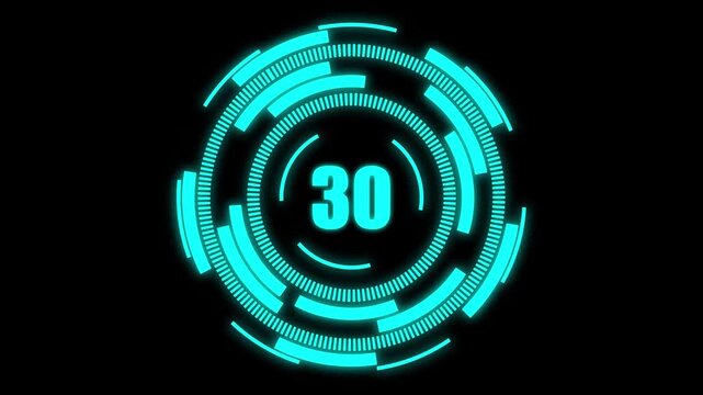 Futuristic cyan hud counter technology background animation
