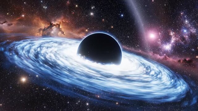 Black hole in space with accretion disk