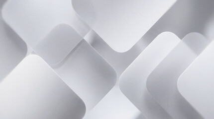 Dynamic abstract photograph of multiple white overlapping rounded square shapes creating an intricate three-dimensional. © Presiyan