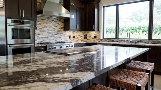 Modern kitchen with island and appliances