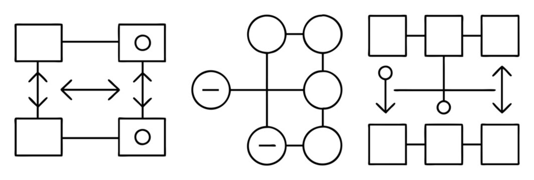 conceptual representation of abstract data structures using arrows and shapes in diagrams