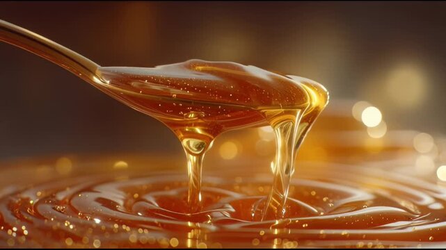 Golden Honey Drip Macro Close Up