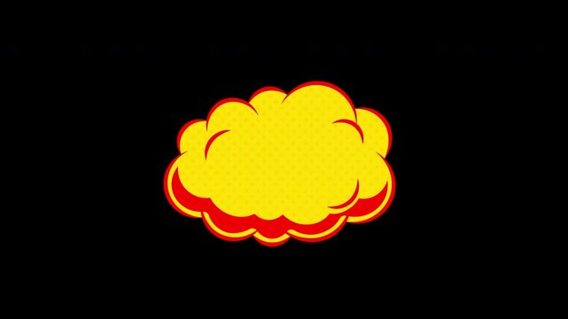 Cartoon Comic Speech Bubble Copy Space Loop Animation With Alpha Channel
