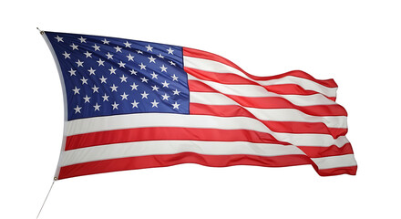 Fototapeta premium A realistic depiction of the american flag waving gently ideal for patriotic designs on transparent background