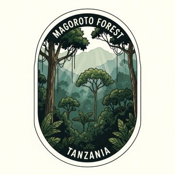 Travel sticker design inspired by Lamu, featuring coastal culture, dhow boats, and tropical island charm.