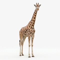 Fototapeta premium tall giraffe with brown and white spots on black background
