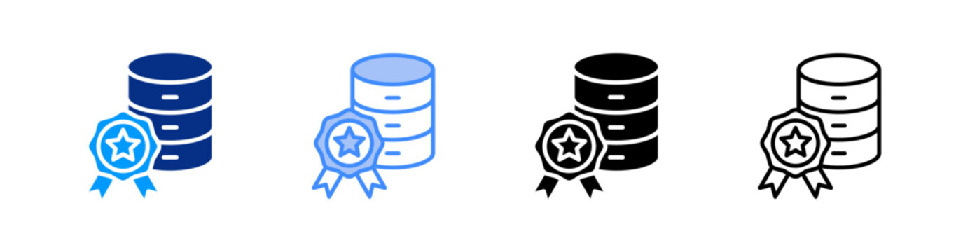 Data Quality Multiple Style Icon Set Vector 