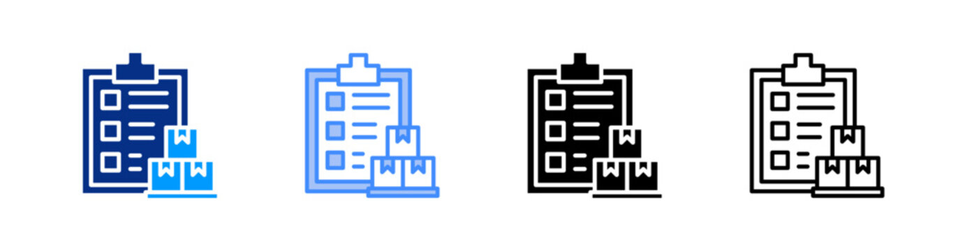 Inventory Multiple Style Icon Set Vector 