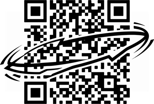 QR Code With Flying Arrow.
