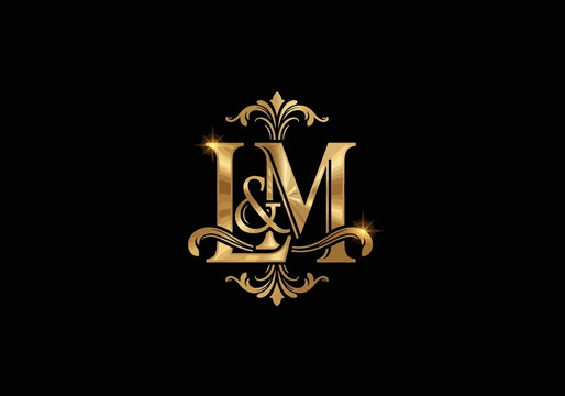Elegant gold monogram with decorative flourishes and ampersand, perfect for luxury brands and personal branding