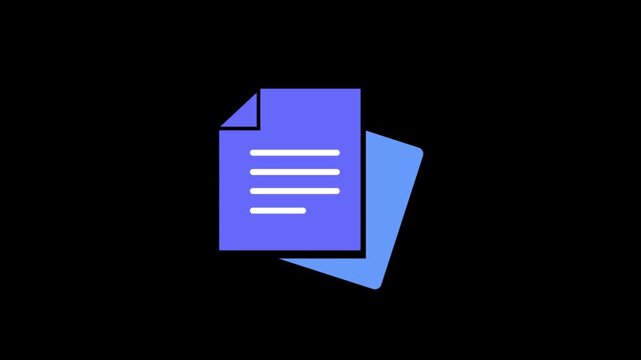 Modern Document File Icon Illustration, Digital Paper Sheet UI Symbol, Minimal Flat Design