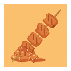 Fototapeta premium Delicious skewers of marinated meat.