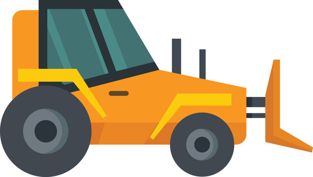 Stylized orange bulldozer illustration, perfect for construction, heavy machinery, and educational design projects.