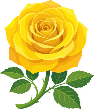 Radiant yellow rose blooming amidst green foliage