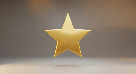 Obraz premium Premium Golden Star Icon: Symbol of Success, Achievement, Excellence, Quality Rating, Reward, and Best Choice Concept