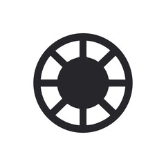 Obraz premium Minimalist Black Lifebuoy Icon A Symbol Of Safety And Support