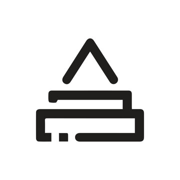 Sleek Black Eject Media Player Icon For Digital Interface Design