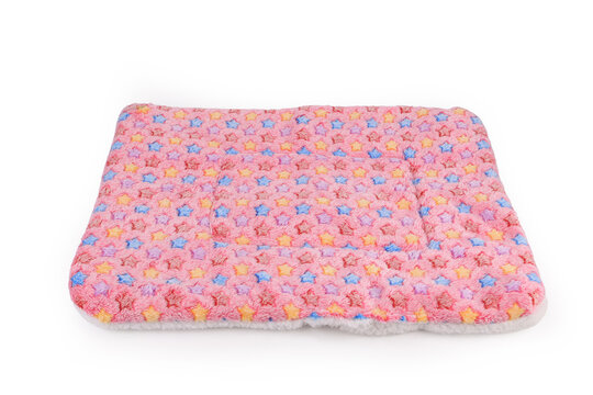 Pink Seat Cushion on White Background