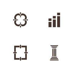 Obraz premium Corporate Icon Set for Business Finance Law and Strategic Focus