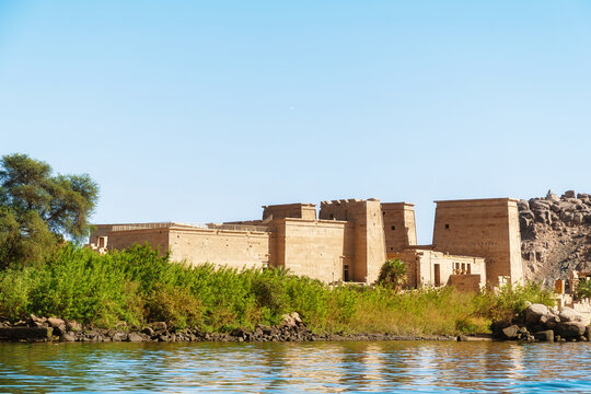 Majestic Philae Temple on the Nile River in Aswan, Egypt