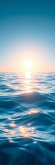 Obraz premium Sunlight glints off gentle waves creating a shimmering, tranquil blue surface, sunlight, waves