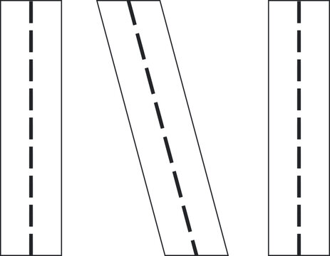 Three roads or highways. One path in a diagonal direction.