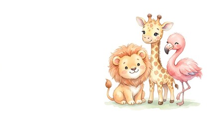 Obraz premium Kids Friendly Animal Illustration Collection