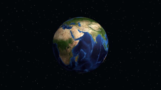 Earth Zoom Animation from Deep Space to Leshan China