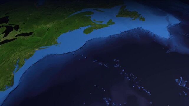 Animated Flight Path Map from New York USA to Delhi India