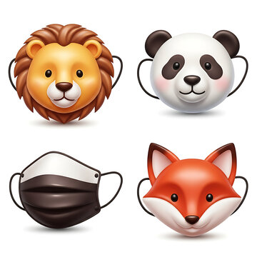 A Collection of Cute Animal and Standard Medical Face Masks