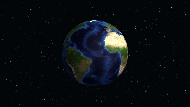 Earth Zoom Animation to Punta Arenas Chile with Geographic Data Overlay