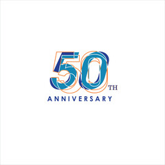 Obraz premium Colorful 50th Anniversary Logo Design with Modern Abstract Style