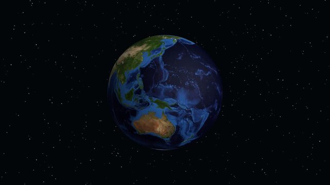 Earth Zoom Animation to Baidoa Somalia with Geographic Data Overlay