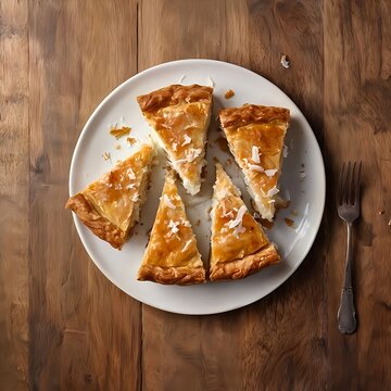 Top View Buko Pie Filipino Coconut Dessert