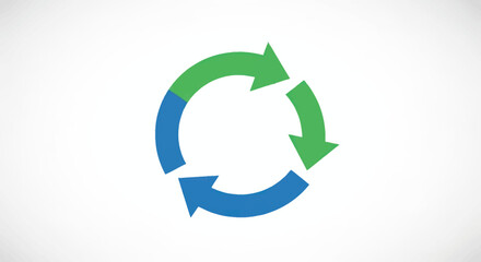 Fototapeta premium Recycle Symbol with Blue Green Arrows.