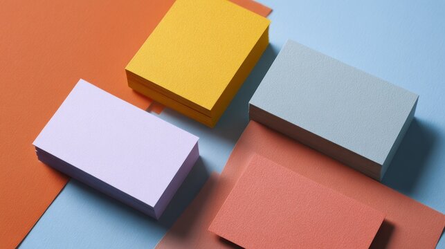 Group of minimal business card mockup templates arranged in clean layout with ample copy space for custom logo branding and graphic design presentation on modern professional background
