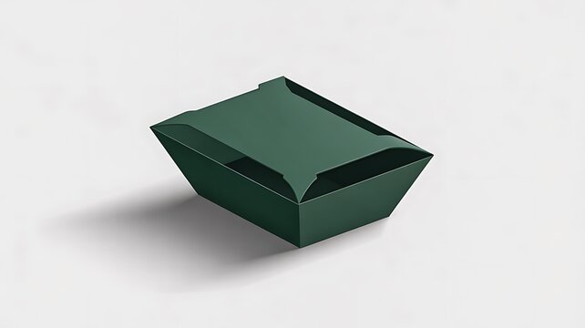 Minimalist Green Packaging Box with Clean, Geometric Design