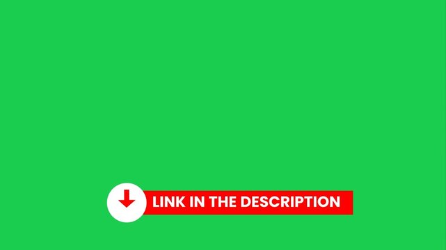 link below button, description link animation, CTA button arrow, click here animation, YouTube overlay button, social media CTA, download link indicator loop animation