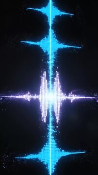 Blue Soundwave Equalizer Motion Graphic with Particles