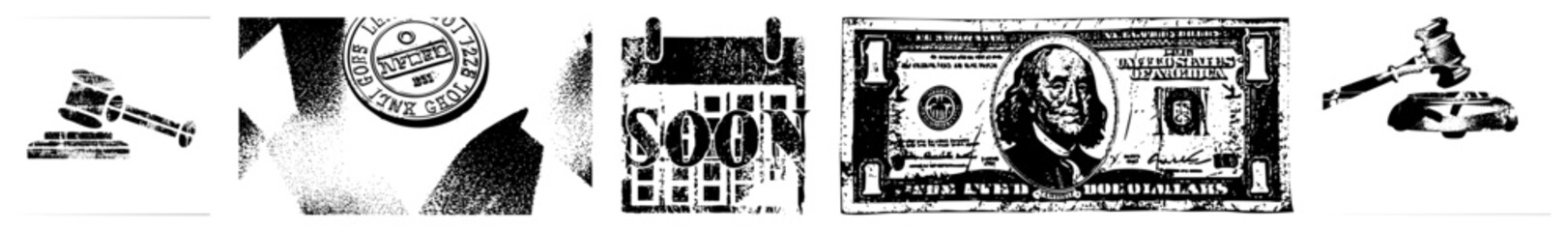 Obraz premium Legal gavel resting beside U.S. dollar bill, courtroom justice symbol, legal finance, law and money emblem, legal proceedings graphic.