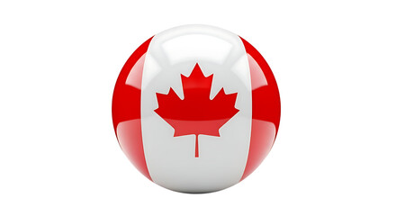 Fototapeta premium Shiny canadian flag sphere on black background canada