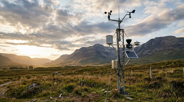Remote Weather Station Monitoring Climate Change Impacts & Forecasting Meteorological Disasters Outdoors