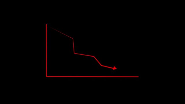 Simple graphical representation showing a red line and a red triangle