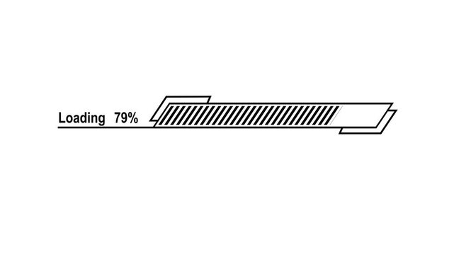loading bar animation with white background.futuristic uploading progress bar concepts.