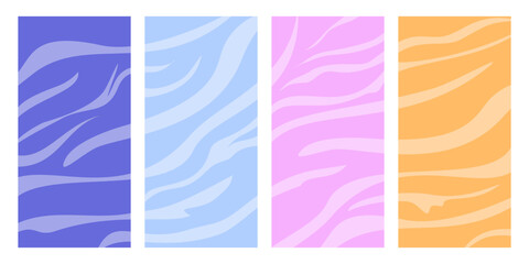 Obraz premium Abstract Animal Pattern Background Set Colorful Modern Design