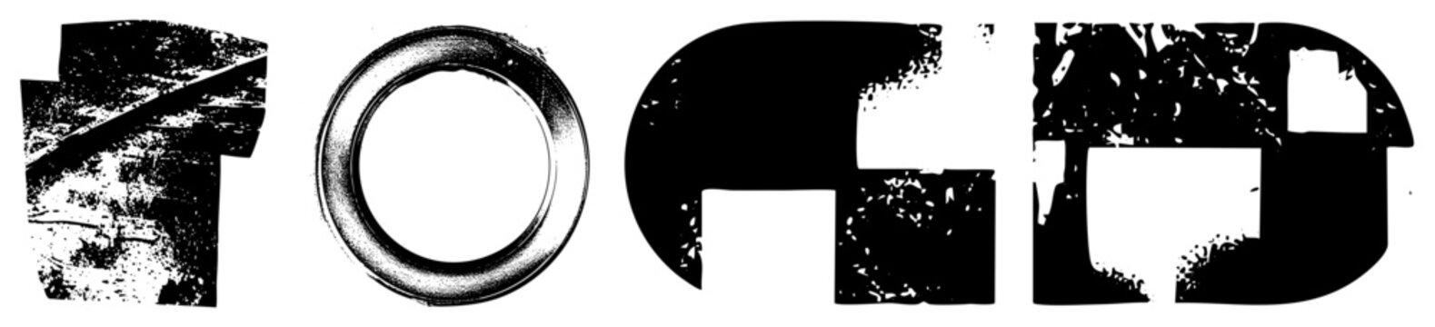 Stylized food wordmark with distressed brush textures, typography, culinary branding, restaurant sign, graphic lettering.