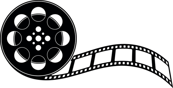 Film reel vector illustration with decorative design, elegant cinema artwork, creative movie composition, ornamental background pattern