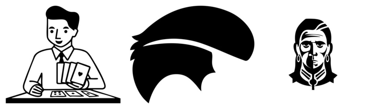 Casino gambler playing poker, card game player, table game, gambling scene, blackjack table, deck of cards, casino entertainment.