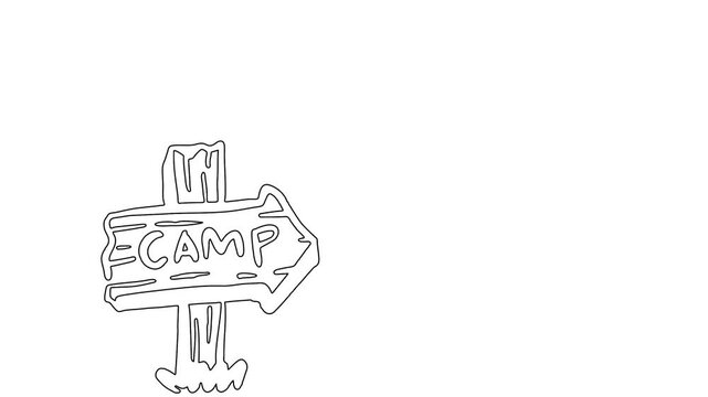 Whiteboard Animation of Hand Drawn Camp Direction Sign